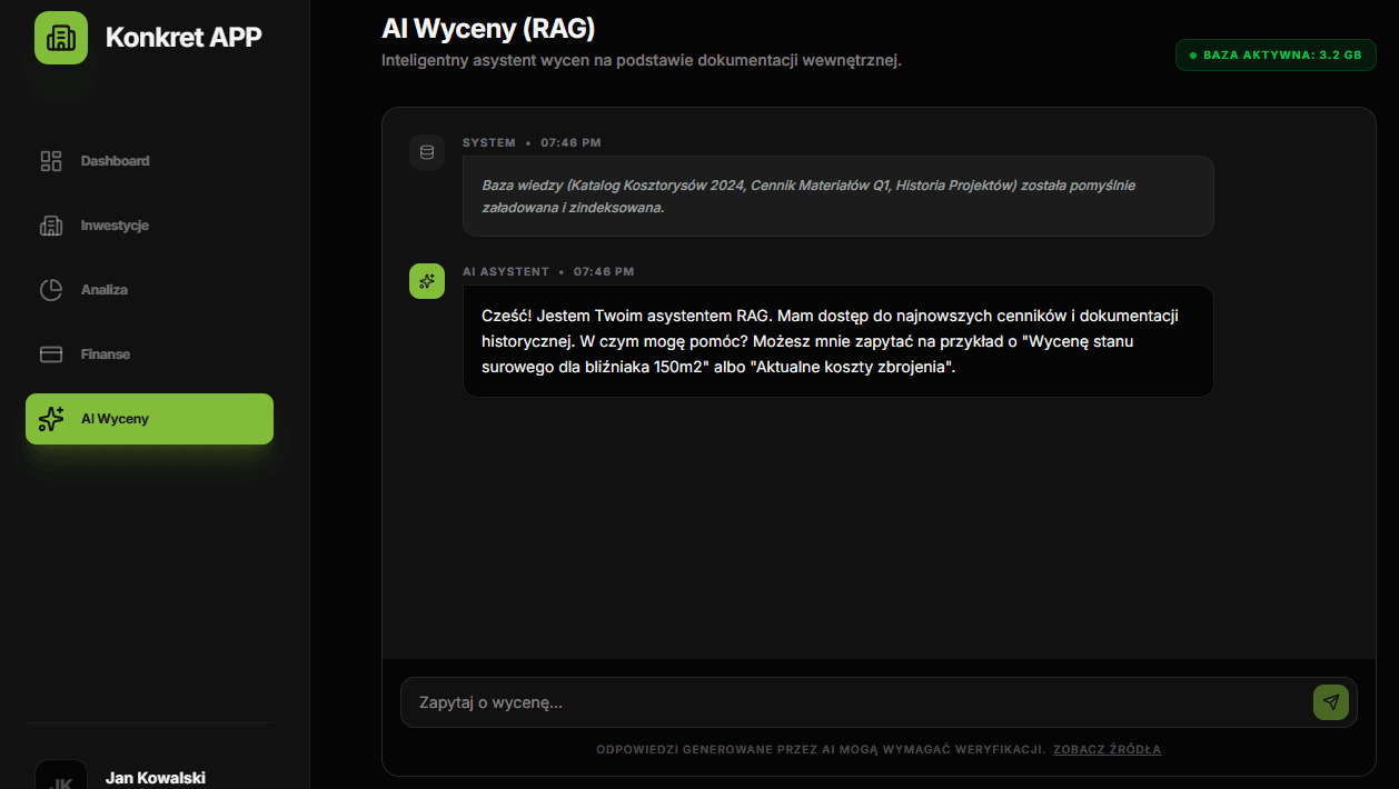 Moduł AI Wyceny RAG – inteligentny asystent kosztorysanta